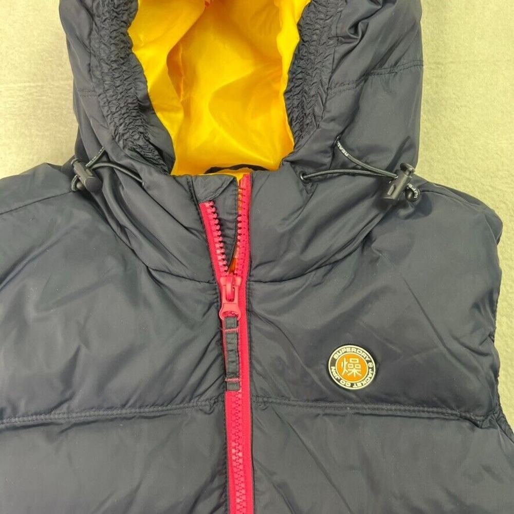 Superdry Japan Puffer Vest Womens M Blue Yellow Zip Up New Active Gorpcore - Picture 5 of 11